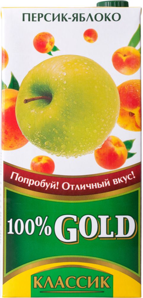 

Напиток сокосодержащий Gold персик-яблоко 100% классик 1.93 л, Gold персик-яблоко
