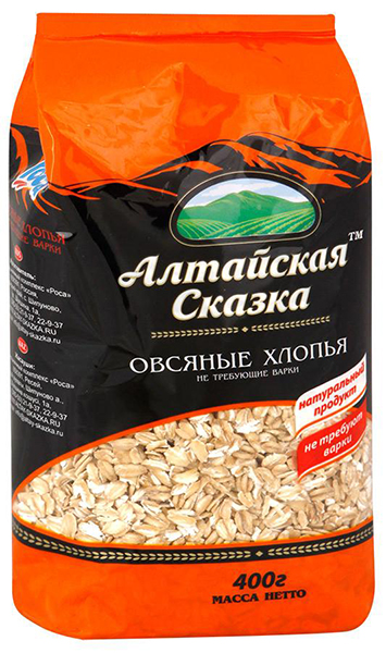

Хлопья Алтайская сказка овсяные 400 г