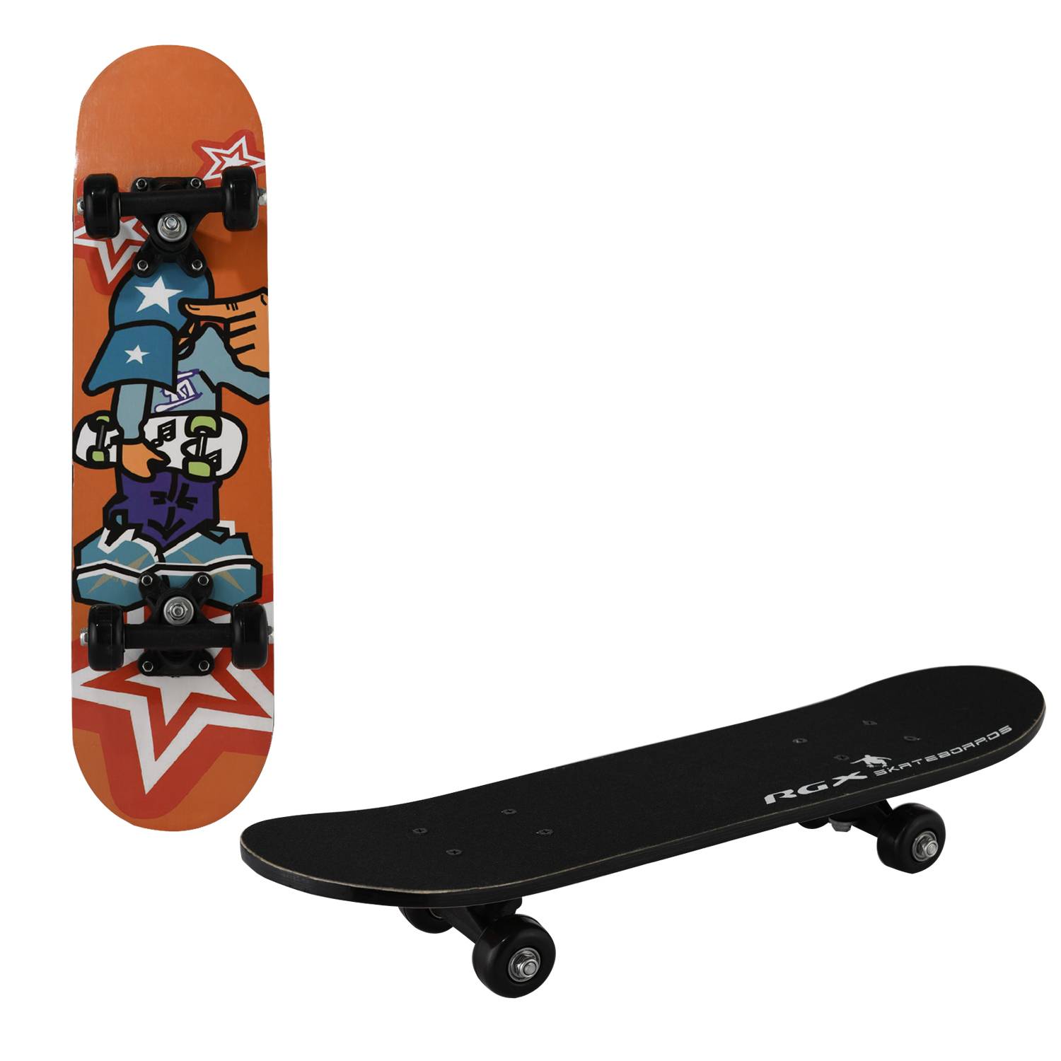 Скейтборд RGX Midi 7 61х15 см, разноцветный