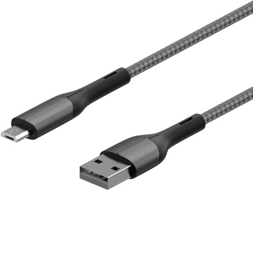 Кабель InterStep MicroUSB/USB2.0 0,2м, Dark Grey (IS-DC-MCUSBNYSG-020B210)