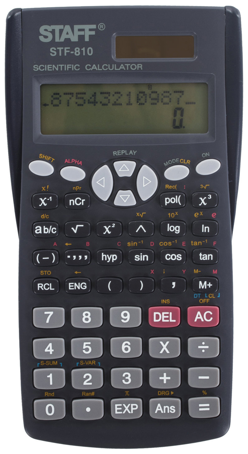 Калькулятор Staff STF-810, 240 функций, 10+2 разряда, двойное питание, 181х85 мм, 250280