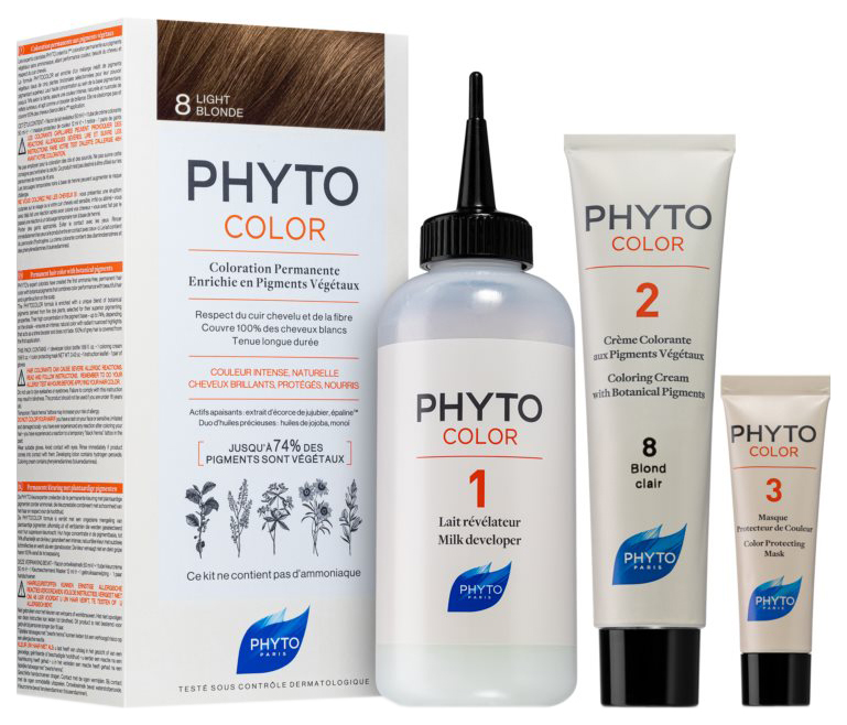 фото Краска для волос phyto phytocolor permanent coloring 8 light blonde 40 мл