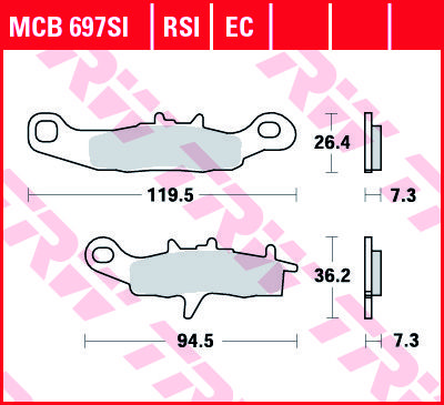 

Тормозные колодки TRW MCB697SI для мотоциклов