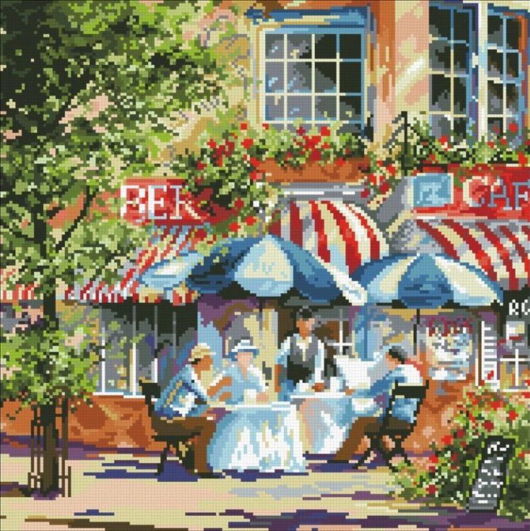 

Алмазная вышивка Паутинка Летнее кафе, 40x40 см, Летнее кафе