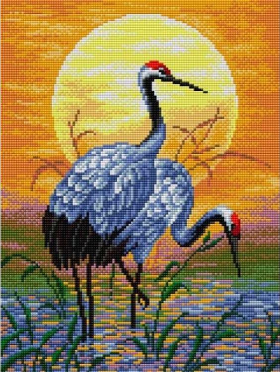 

Алмазная вышивка Вышиваем бисером Журавли, 30x40 см, Журавли