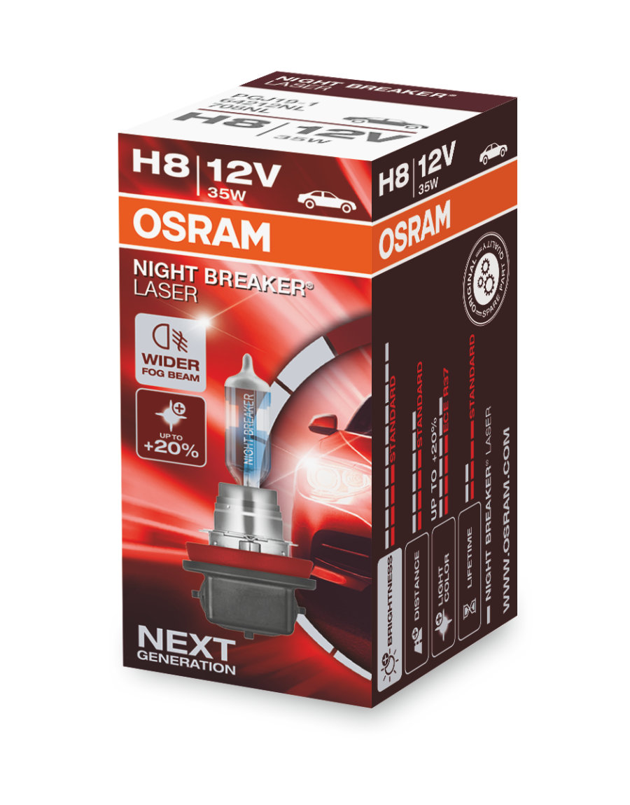 фото Лампа h8 12v (35w) night breaker laser, 1шт, картон osram арт. 64212nl