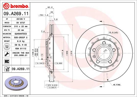 фото Тормозной диск brembo 09a26911