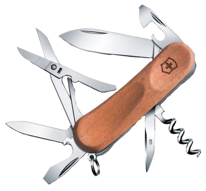 Мультитул Victorinox EvoWood, коричневый, 12 опций