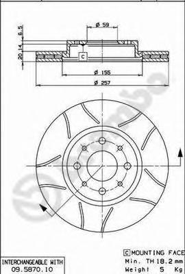 фото Тормозной диск brembo 09587075