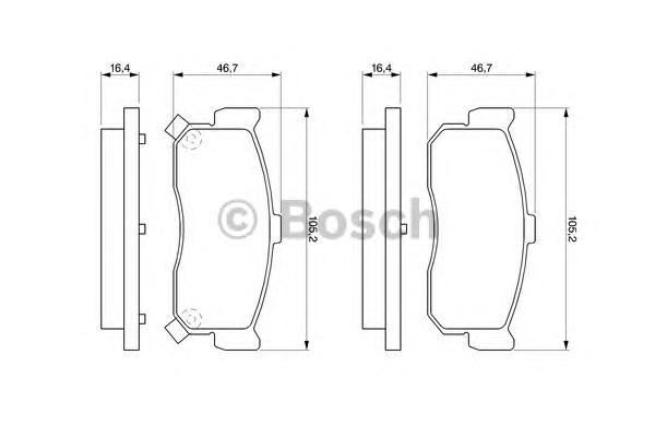 

Комплект тормозных колодок BOSCH 0986461144