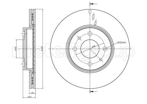 Тормозной диск METELLI 23-0231C