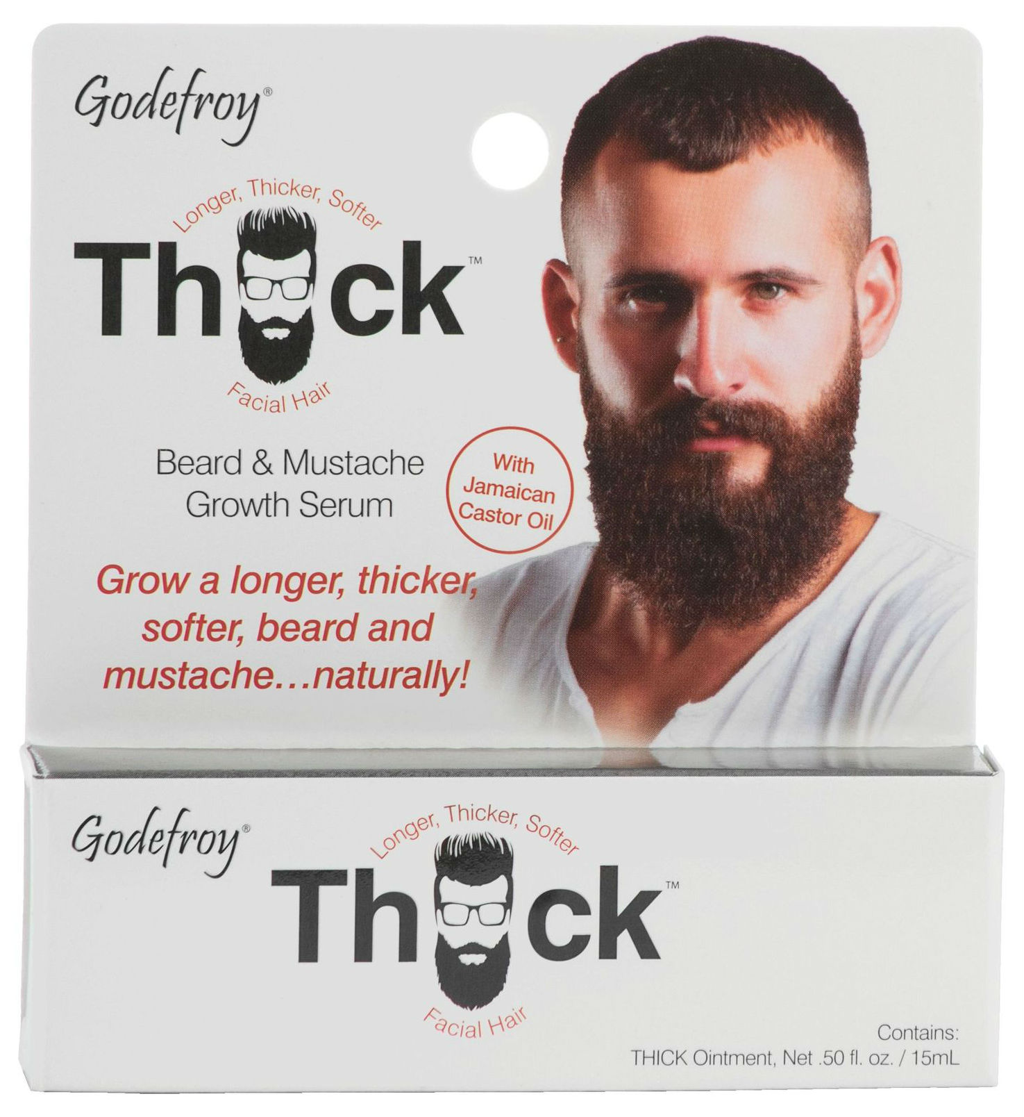 фото Масло для бороды godefroy thick beard&mustache growth serum 15 мл