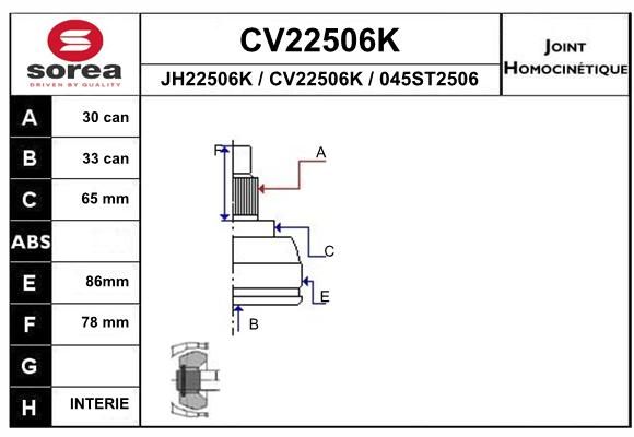 Шрус EAI CV22506K