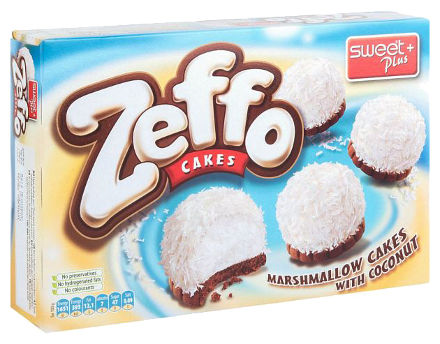 фото Пирожное маршмеллоу sweet zeffo cakes с кокосовой стружкой 115 г