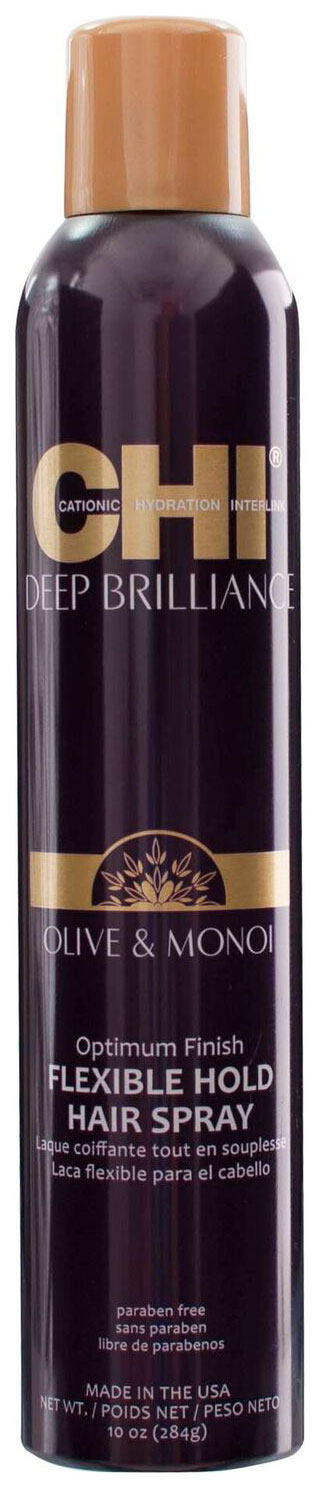 Лак для волос CHI Deep Brilliance Olive  Monoi Op FlexHold 280 мл