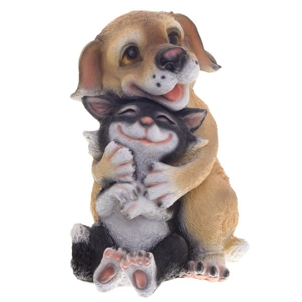 

Садовая фигурка Собачка с кошкой 626656/F518 27 см, Бежевый, Собачка с кошкой