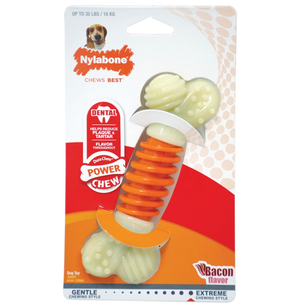 фото Игрушка для собак nylabone косточка pro action экстра жесткая с ароматом бекона m