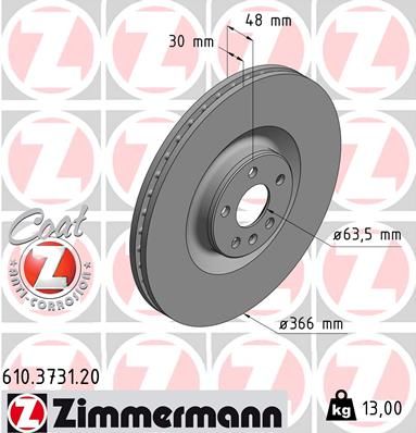 

Тормозной диск ZIMMERMANN 610.3731.20