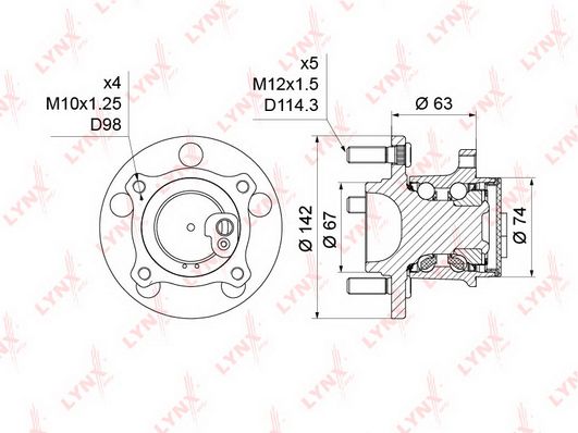 

Комплект подшипника ступицы колеса LYNXauto WH-1214