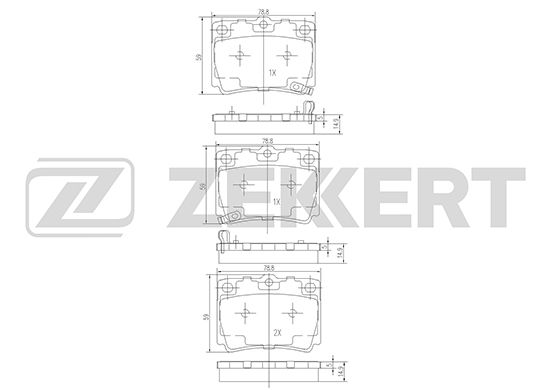 фото Комплект тормозных колодок, дисковый тормоз zekkert bs-1637