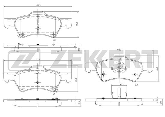 фото Комплект тормозных колодок, дисковый тормоз zekkert bs-2839