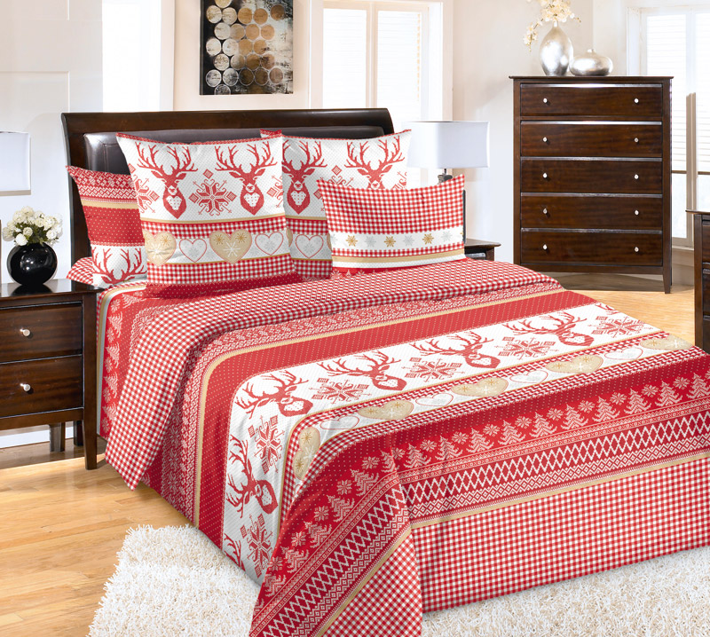 фото Новогоднее постельное белье "лапландия 1" 2-спальное с европростыней текс-дизайн