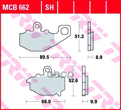 

Тормозные колодки дисковые TRW/Lucas MCB662SH