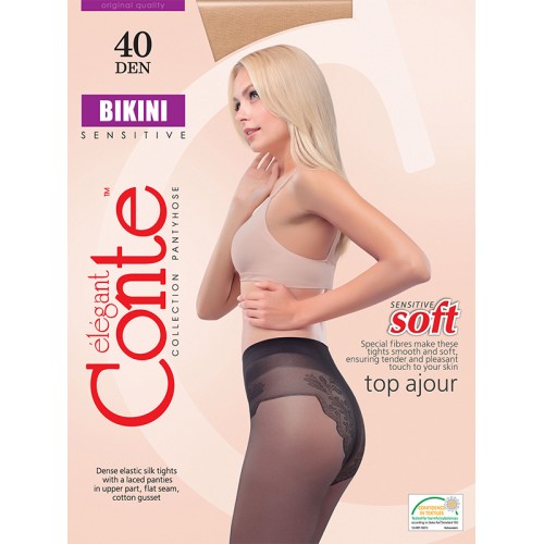 фото Колготки капроновые conte bikini 40 natural, размер 2