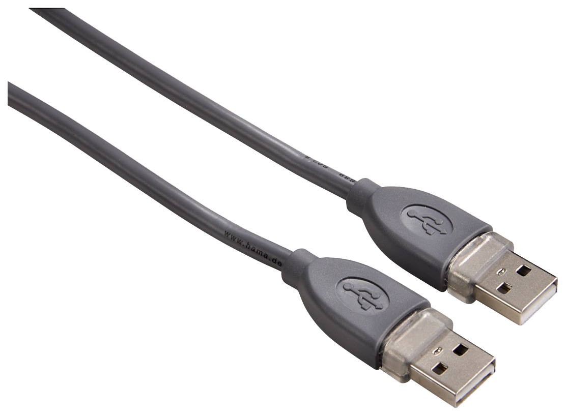 фото Кабель hama usb a-usb a, m-m 1,8м grey (h-39664)