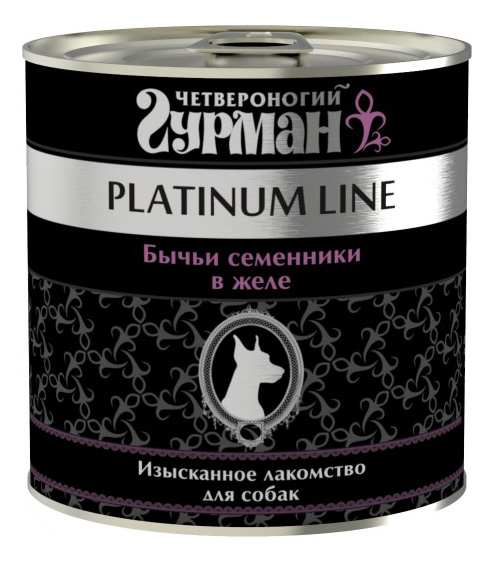 Консервы для собак Четвероногий Гурман Platinum line, бычьи семенники, 240г