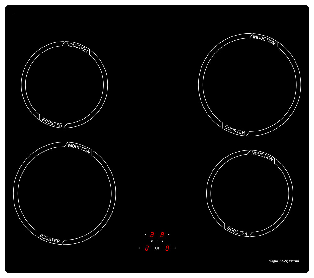 фото Встраиваемая варочная панель индукционная zigmund & shtain cis 028.60 bx black