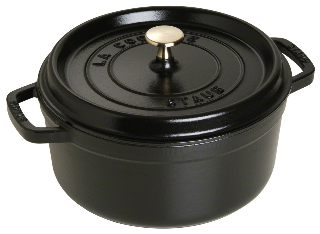 фото Кокотница staub 1102825 с крышкой 28 см 6,7 л black