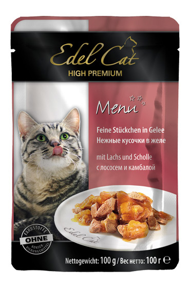 фото Влажный корм для кошек edel cat menu, лосось, камбала, 20шт по 100г