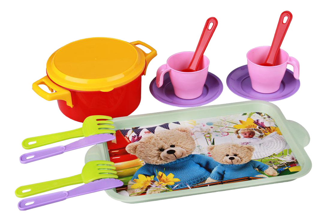 Набор посуды игрушечный Башпласт Хозяйка с подносом
