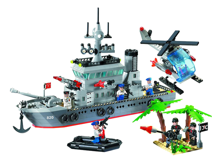 

Конструктор пластиковый Brick Военный корабль и вертолет, Военный корабль и вертолет