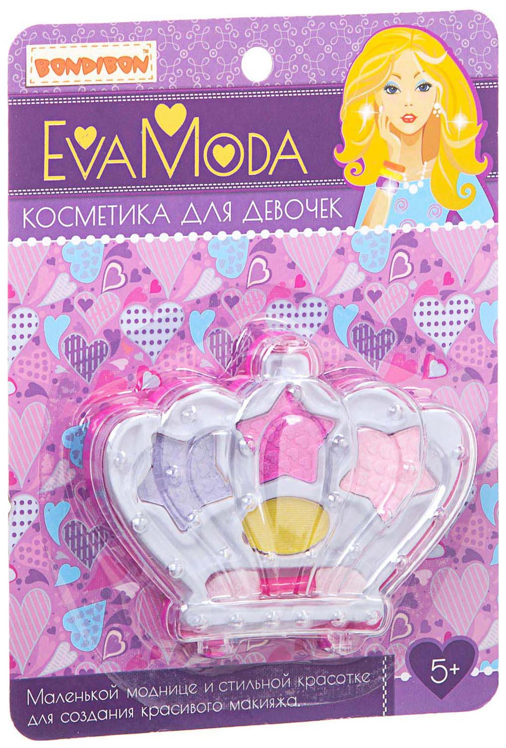 Набор детской декоративной косметики Bondibon Eva Moda Корона с тенями для век ВВ2260