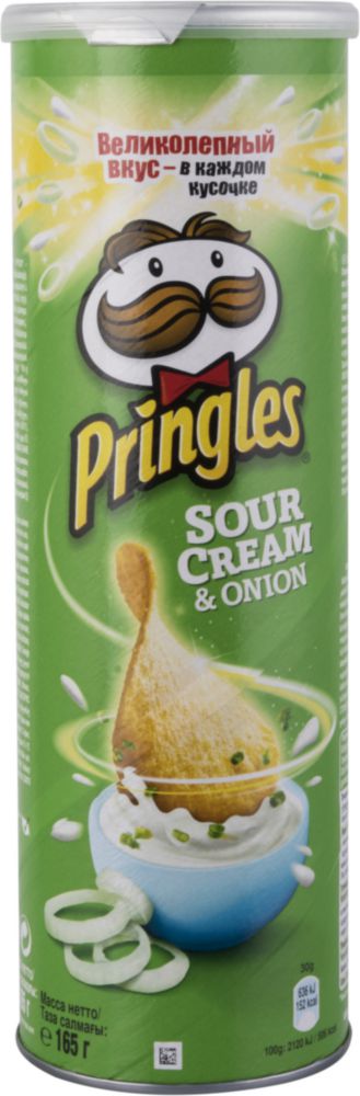 Картофельные чипсы  Pringles со вкусом сметаны и лука 165 г