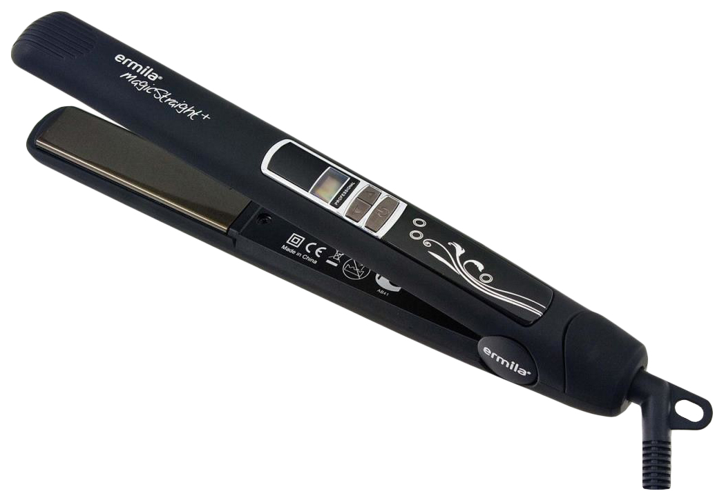 Утюжок. Щипцы Ermila 4414-0040. 4414-0040 Ermila hair Straightener Magic straight+ Black/щипцы для выпрямления волос, черные. Щипцы Ermila hair Magic straight. Ermila Magic straight+ щипцы-выпрямители для волос.