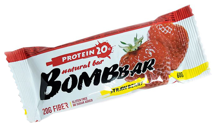 фото Протеиновый батончик bombbar protein bar 60 г клубника