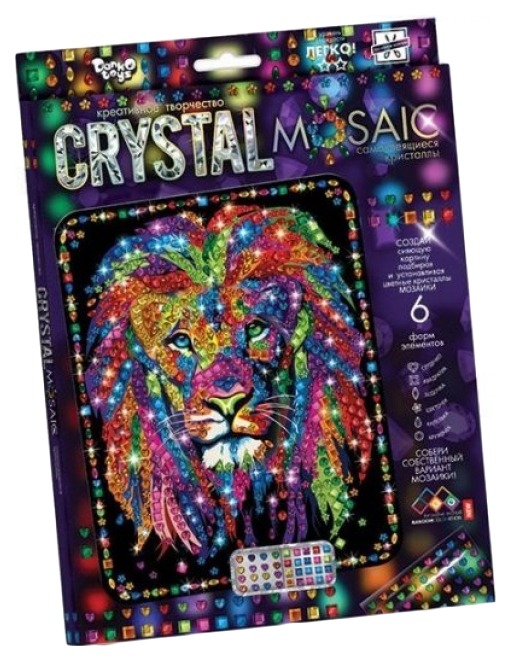 фото Набор креативного творчества danko toys crystal mosaic. лев