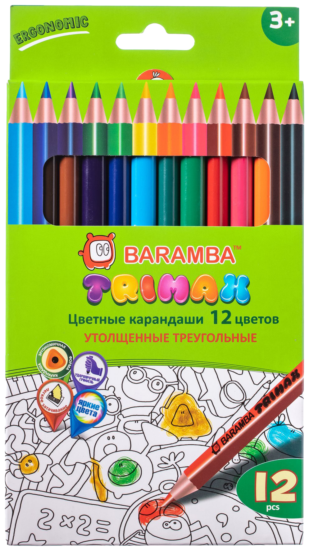 фото Карандаши цветные baramba 12 цветов