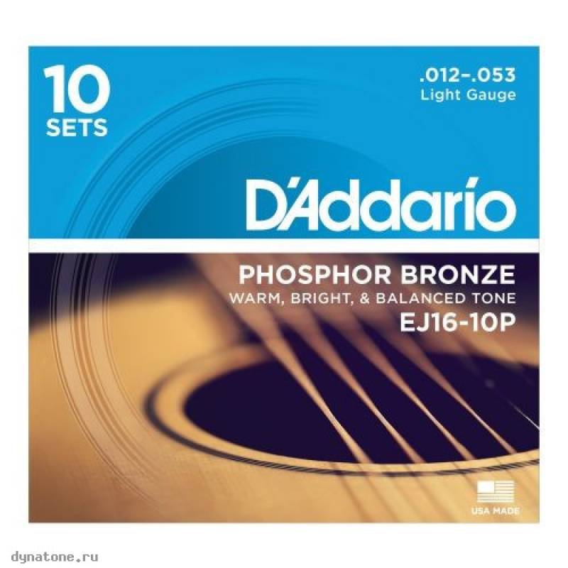 

Струны для акустической гитары D ADDARIO EJ16 -10P