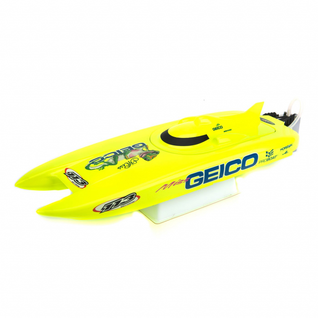 фото Радиоуправляемый катер proboat miss geico 17 brushed rtr