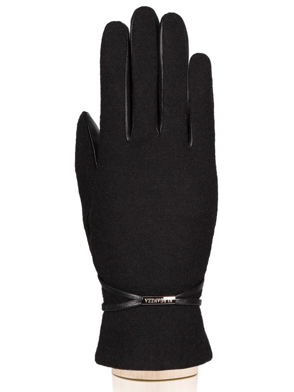 Перчатки женские Eleganzza IS0150 черные, р. 6.5, черный, натуральная кожа  - купить