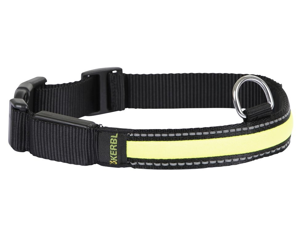 фото Ошейник для собак дарэлл eco-lumi, светоотражающий, синтетический, черный, 20мм, 32-41см