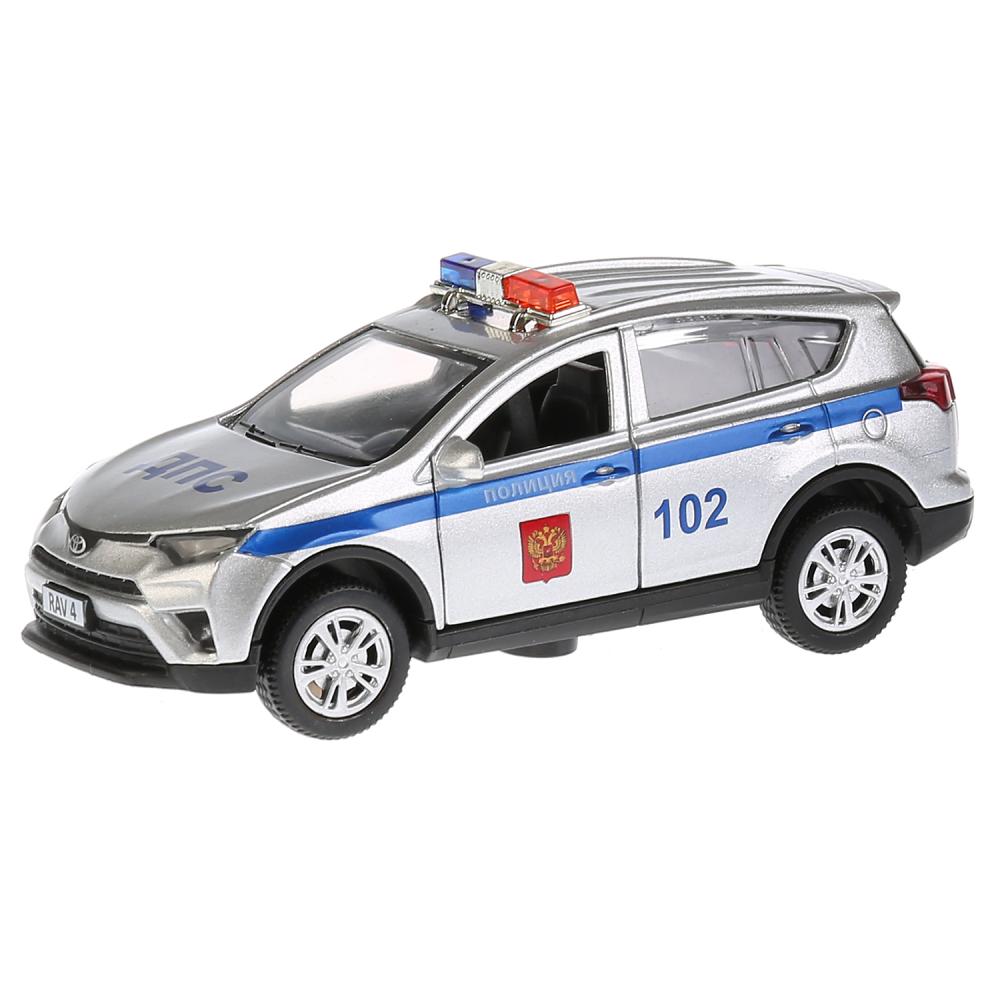 Машинка Технопарк Toyota RAV4 Полиция со звуковыми и световыми эффектами 12см