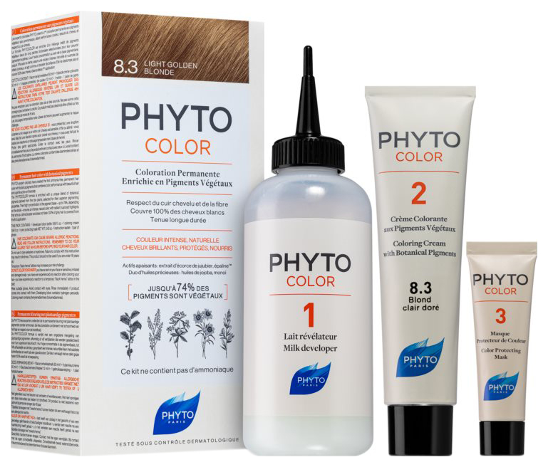 фото Краска для волос phyto phytocolor permanent coloring 8.3 light golden blond 40 мл