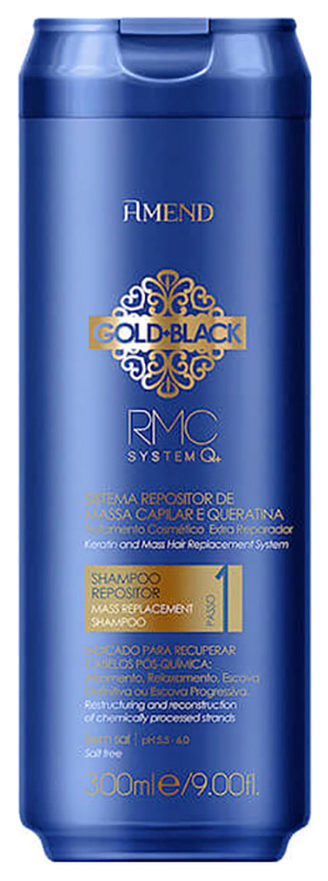 Шампунь Amend Capillary Mass and Keratin Repositioning Shampoo Gold Black RMC System Q+ тонирующий шампунь для волос grace day miracle change black shampoo 150 мл