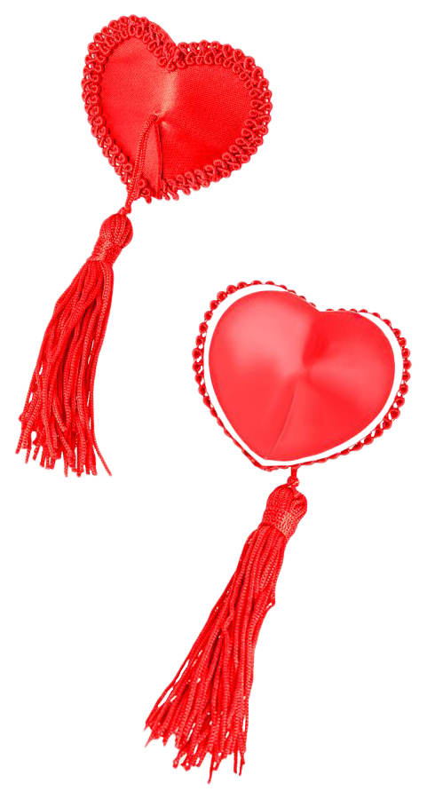 Пэстис Erolanta Lingerie Collection в форме сердец с кисточками тканевые красные 790073