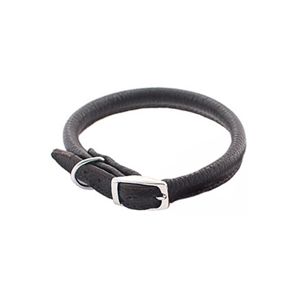 фото Ошейник дарэлл zoo-m cord кожаный круглый (5 мм х 22-26 см, черный)